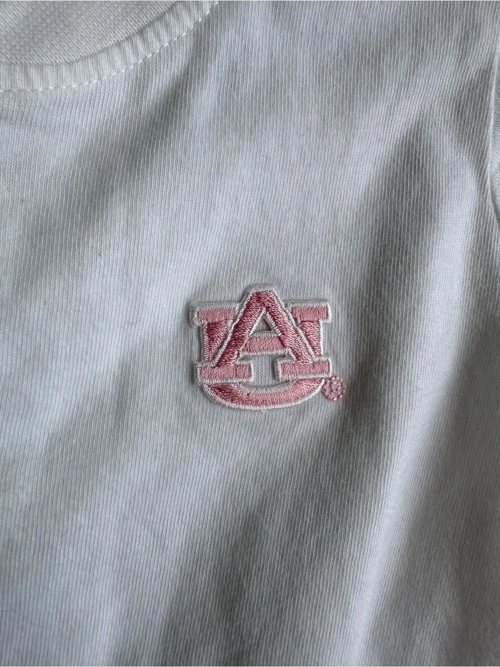 University of Auburn White Infant Romper with Pink Embroidery Size 3-6 Months